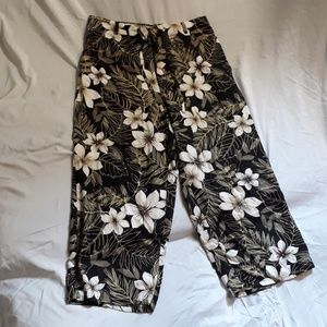 Bahama Beach Womens Floral Rayon Pants Size Medium